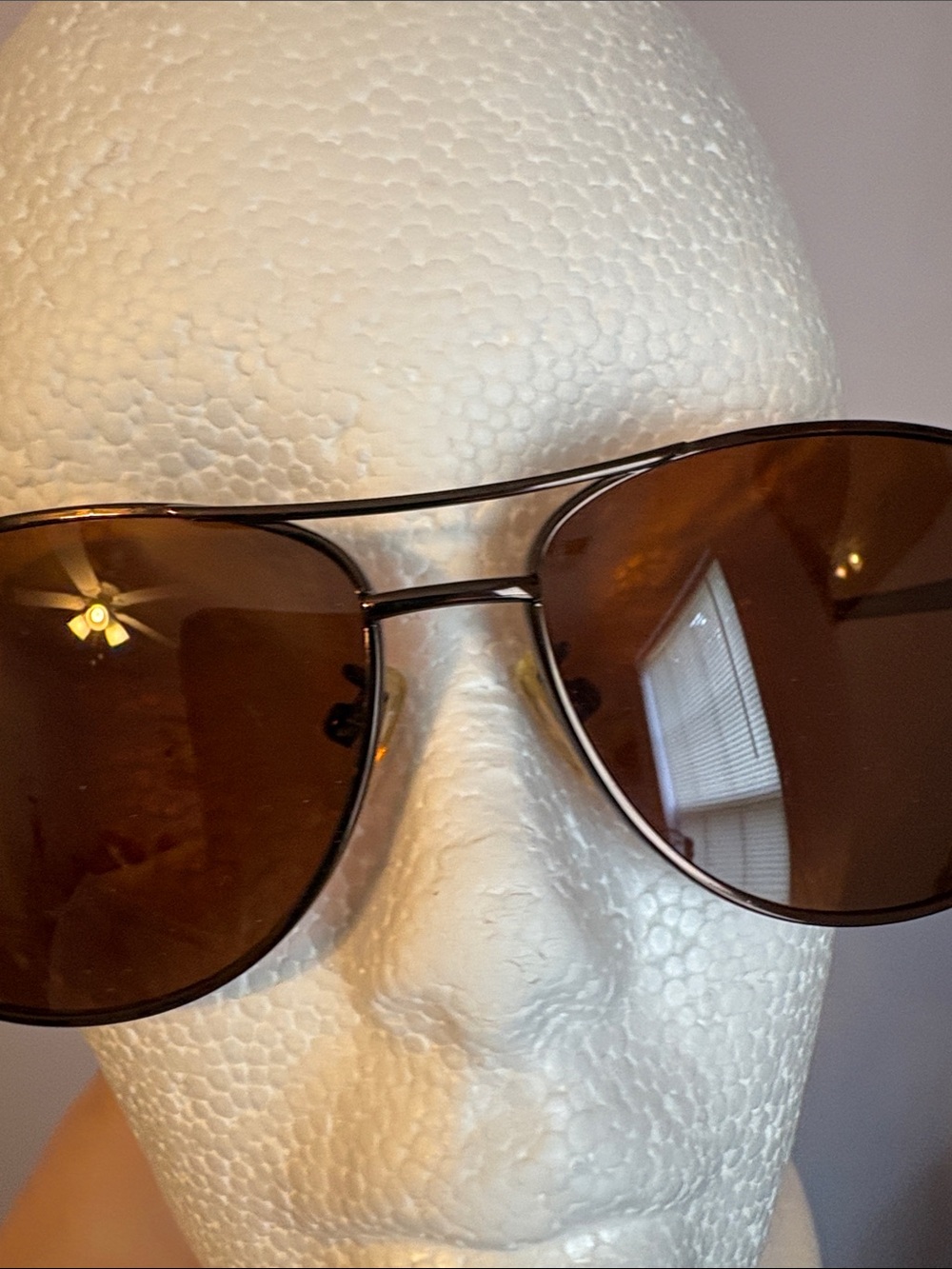 London Fog Marlow Way Brown Polarized Aviator Sunglasses - Picture 3 of 14